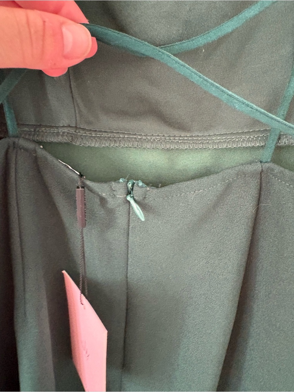 Hello Molly NEW Dark Forest Green Can't Afford Me Open Back Midi Dress Size 2 - Picture 10 of 12
